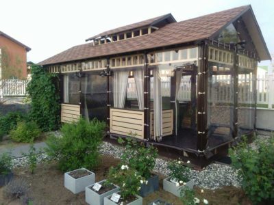 Мягкие окна беседка